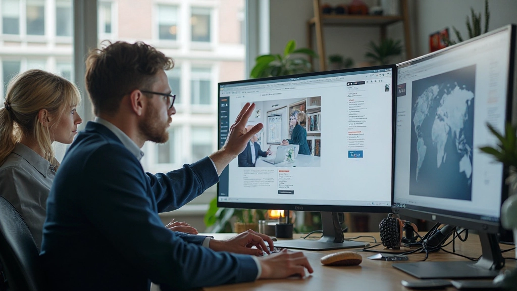 Team van webdesigners die responsief ontwerp bespreken en testen