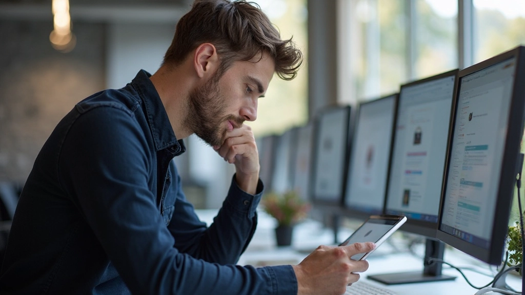 Afbeelding van responsief webdesign met verschillende schermformaten: smartphone, tablet en desktop met CSS-code zichtbaar