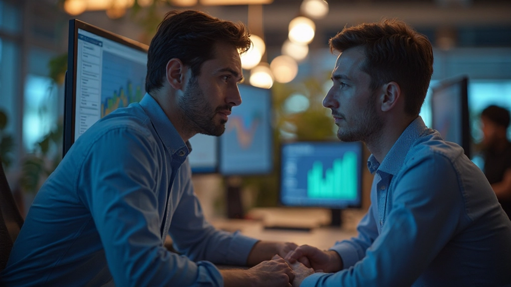 Performance analyst checking website loading speed and optimization metrics