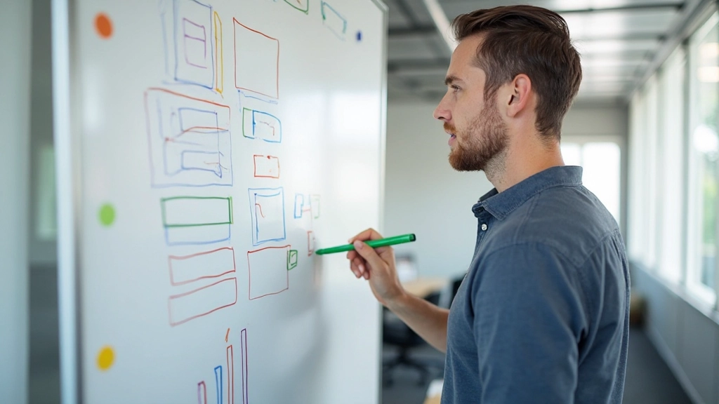 Diagram met Flexbox container en items die horizontaal zijn uitgelijnd met aslabels en eigendomswaarden